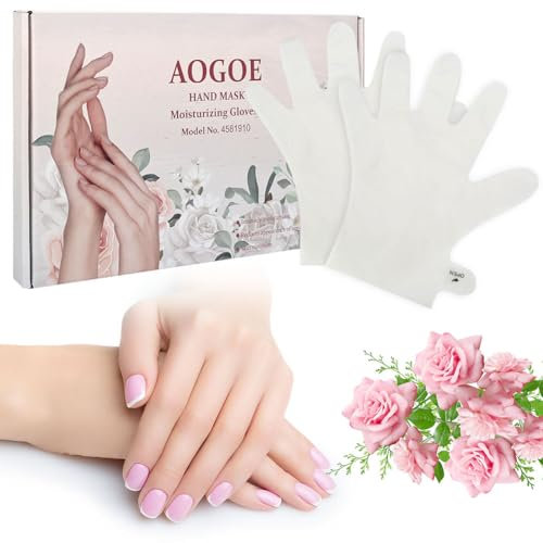 AOGOE 6 Paar Handmaske, Hands Moisturizing Gloves Infundiertes Kollagen, Serum,Vitamine, natürliche Pflanzenextrakte, Feuchtigkeitsspendende Handschuhe für Trockenes Altern und Rissige Hände,Bleaching