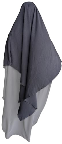 Al Falaah Khimar Lungo in Jazz. Hijab Islamico per Donna. Completa Abaya o Jilbab. Hijab Legislato per la Preghiera o le Uscite. Velo Facile da Mettere ed Elegante. (Nero)