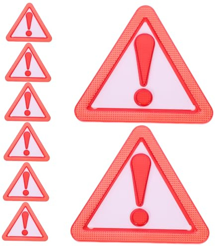 CIYODO Panneau Réfléchissant Triangle de Signalisation Visibilité Nocturne Rouge en Plastique Lot de 8 pour Camion Autocollant pour Véhicule Lent sur Route