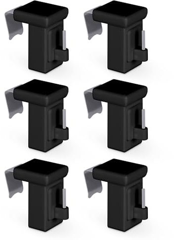 Bestlivings Morsetti di colore nero, confezione da 6 – per barre di vetrina/sbarre di vetro, telaio della finestra 10 – 27 mm – Ganci decorativi universali per la decorazione della finestra