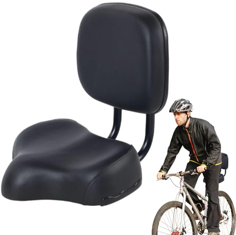 Tktouci Sella da Bicicletta con Schienale - Sella Larga con Schienale | per Ciclismo Comodi ed Ergonomici per Uomini e Donne adatti a Montagna, Strada, Esercizio e Pendolarismo