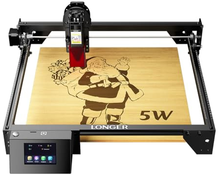 LONGER Laser Engraving and Cutting Machine 5 W, 400 x 400 mm Working Area, Offline with Touch Screen, for Wood, Acrylic, Leather, Metal,Engraving Speed Up to 24,000 mm/min