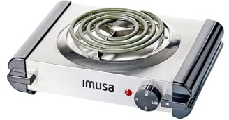 IMUSA USA GAU-80311 Electric Single Burner 1000-Watts, Stainless Steel, Silver