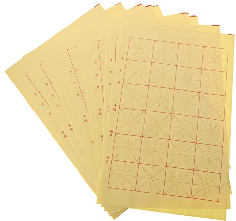 Healifty 150 Blatt Chinesisches Kalligraphie-Schreibpapier Mit Gitter Reispapier Für Kalligraphie Übung Japanisches Kanji Pinselschreiben 15.75X10.16 Zoll