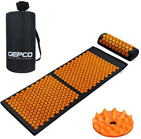 GEPCO Advanced Technology Akupressurmatte mit Kissen Massagematte Nagelmatte 130x50 cm