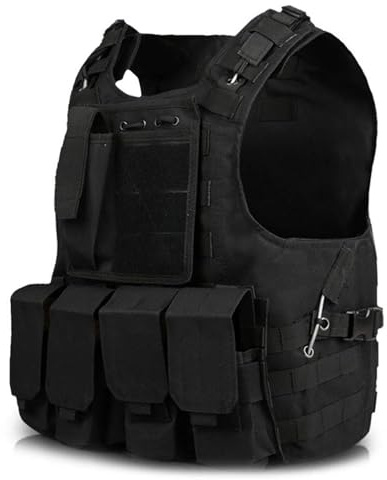 ONEINHE Outdoor Men's Modular Vest Hunting Gear Load Carrier Vest for Training Gaming Paintball Assault, Black