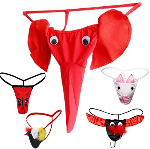 VemeFufu String Tanga C GString Homme Sexy Drôle Sousvêtements Cosplay Animal Style Renne Éléphant Pingouin Rhinocéros Cochon Bull Oiseau Hommes Érotique Chaud Élastique Thong Masculin Mankini