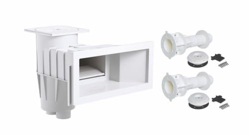 Skimmer Set Premium Breitmaul inkl. 2X Einlaufdüse, 2X Mauerdurchführung I weiß