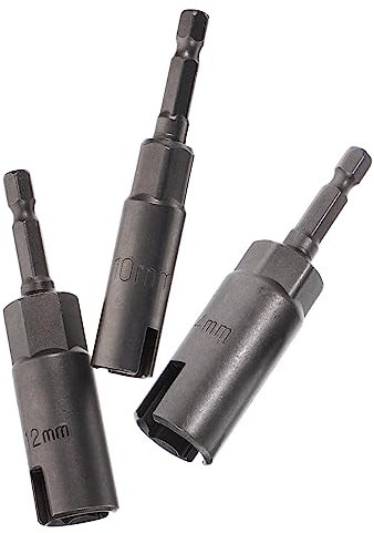 OSALADI Jeu De 3 Douilles À Écrou À Oreilles En Acier Chromé Avec Revêtement Nickel Outils Pilotes Pour Visseuse Serrage Rapide D'Écrous Hexagonaux 10-14 Mm Pour Bricolage Et Installation