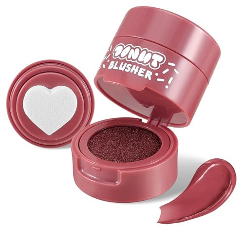 Boobeen Flüssige Erröten Kompakt mit Luftkissen - Aufbaubare Mischbare Weiche Creme Makeup für Wangen - Stempel mit Herzförmigen Applikator - Dewy Finish
