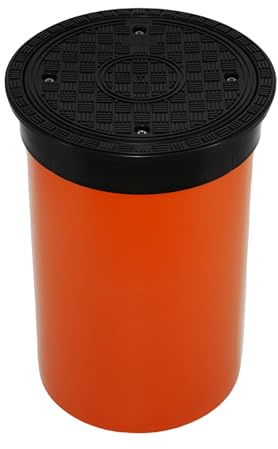 MEGAASTORE Rohr mit Deckel Schachtverlängerung DN315/315mm Schachtdeckel Kontrollschacht Kanaldeckel (0,5m Rohr Deckel rund mit Rahmen geschlossen)