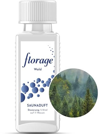 Florage 100 ml d'infusion pour sauna Forêt – 50 ans d'expérience en tant que fabricant de parfums allemands, infusion à haut rendement pour le sauna, de nombreux parfums d'infusion, végétalien et sans