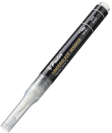 Pasler Underglaze Marker, Soft Tip Design Great for Ceramic Pottery Bisque, greenware - (Black)