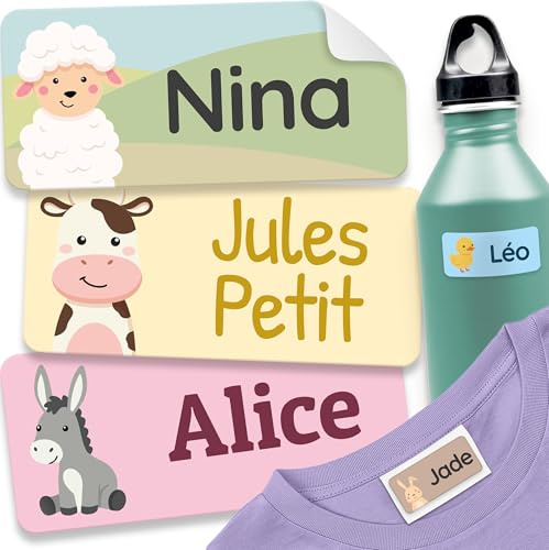 180 Stick on Name Labels for Clothes Kids - Personalised Name Tags for Clothes, School and Nursery - Waterproof and No-Iron Name Stickers for Kids