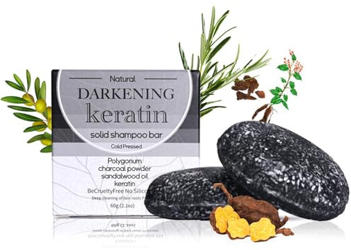 Shefave Anti Gray Bar 2PCS Bambuskohle Shampoo, Hair Darkening, Gegen Graue Haare, Festes Shampoo, Natural Haarseife für Männer und Frau, Anti Haar Frizzing, Schuppen