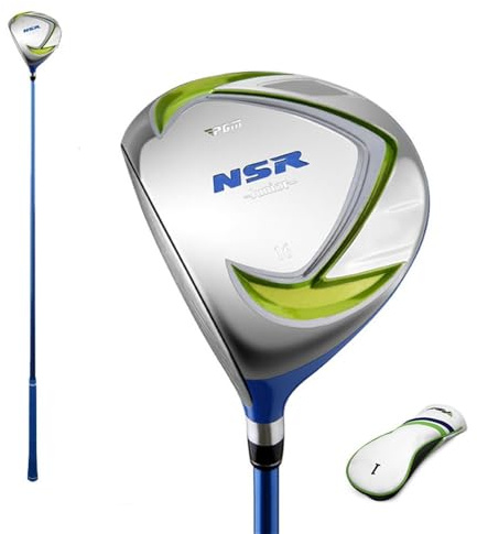 Left Handed Kids Golf Club #1 Wood/Hybrid Golf Driver for Girls & Boys with Graphite Shafts and Golf Headcover (left,#1 wood-green(3-5Y))
