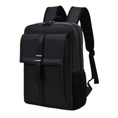 Aucuu Mochila para Ordenador Portátil de 15,6, Mochila Oficina, Mochila de Viaje, Impermeable Bolso Ergonómica, para Estudios y Viajes de Trabajo, para Adolescente, Mujer y Hombre-Negro