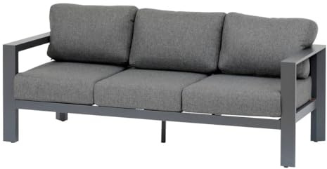 HESPERIDE - Canapé de Jardin évasion Graphite 3 Places en Polyester et Aluminium
