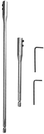 4PCS 1/4 Drill Bit Extension Set, 6 and 12 Inch High-Carbon Steel Wood Spade Drill Bit Extender with 2 Pieces Key Spade Bit Extension Set for Wood Turners Furniture Carpentry