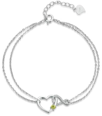 immobird Damarmband 925 Sterling Silver Infinity Armband Vattentätt Infinity Heart Armband med Cubic Zirconia Justerbart Armband Present till Kvinnor Flickor Flickvän Mamma