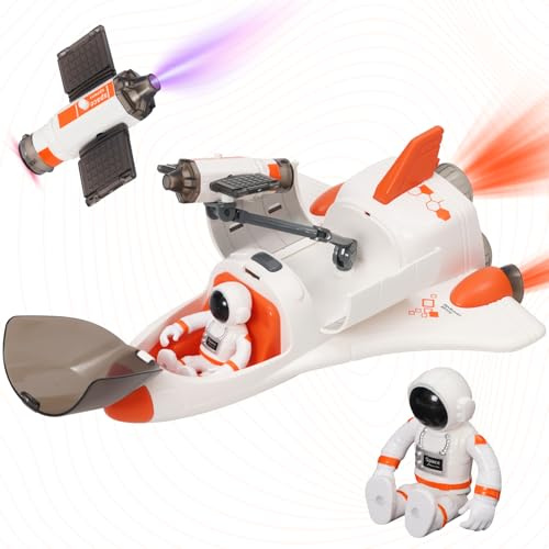Giocattolo Razzo Spaziale,Astronave Spaziale,Set Giocattolo Sistema Solare con Razzo Spaziale con Spruzzatore,Luci E Musica Per Bambini,Scienza,Istruzione