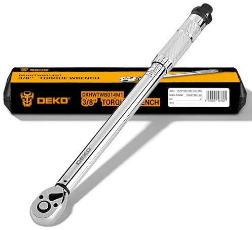 DEKOPRO Torque Wrench 3/8 Inch Drive Click, 5-50 Ft-Lb/6.8-67.8 Nm Torque Wrench, ±3% High Precision, 72 Tooth Torque Wrenches with Dual-Direction Adjustable for Bike Motorcycle and Car Repair