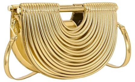 JIABAOZ Women Clutch Bag Glitter Sequin Evening Bag Charming Handbag Bridal Wedding Purse Elegant Crossbody Bag Sparkly Shoulder Bag for Party Weeding Cocktail Prom Banquet (Gold)