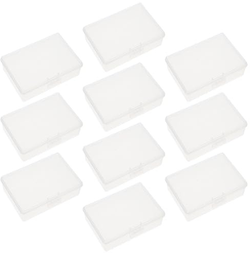 GRIRIW Scatole Trasparenti per Biglietti da Visita 10 Pezzi in Abs Coperchio, Custodia Compatta per Batterie e Accessori, Organizer Domestico per Ufficio e Uso Manuale