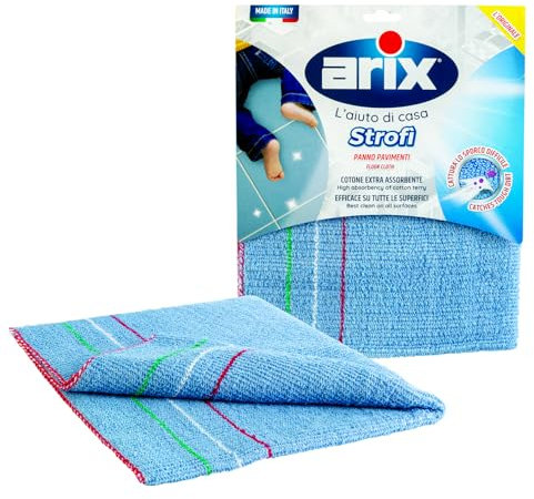 ARIX | Strofì, Panno per Pavimenti in Cotone Extra Assorbente, Adatto a Tutte le Superfici, 55x50 cm, Straccio per Lavare i Pavimenti - Made In Italy