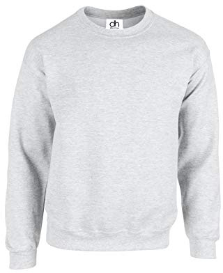 D&H CLOTHING UK Premium Sweatshirts Plain Workwear Casual Crewneck Jumper Sweater Sports Leisure Fleece Grey