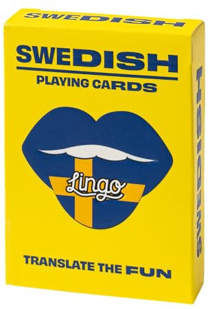Lingo Spielkarten | Sprachlernspiel Set | Lustiges visuelles Lernkartendeck zur Steigerung der Vokabel- und Aussprachfähigkeiten - 54 nützliche Sätze (Schwedisch)