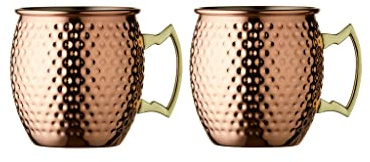 Lyngby Glass 24691 Moscow Mule Mug, Set of 2, 13.5 fl oz (400 ml), Copper