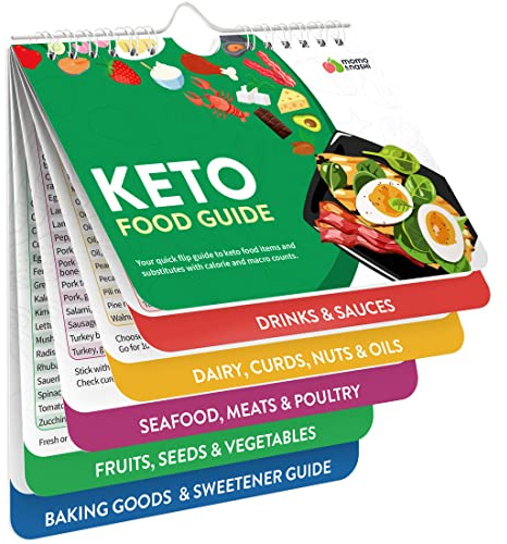 Momo & Nashi Livret d'aimants Keto Cheat Sheet – Kit de régime cétogène pour débutants et nuls – Outil de Planification magnétique pour la Perte de Poids, Plan de Repas cétogène à Faible teneur en