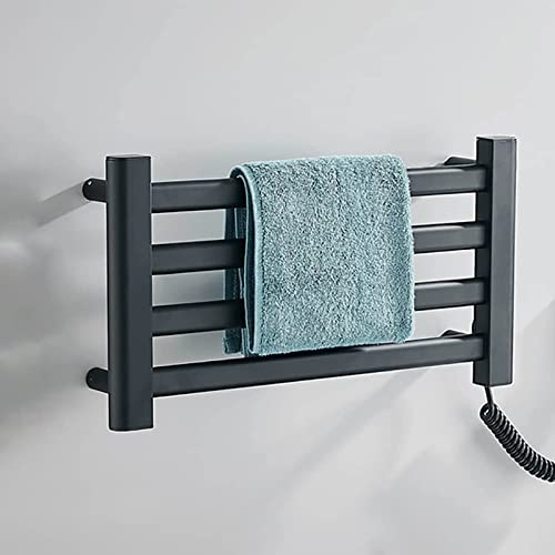 Radiator for Central Heating Towel Rail Straight Heated Towel Rail Flat Central Heating Towel Radiator Straight Bathroom Heated Towel Rail Bathroom Radiator Flat Panel Designer (D02 Black Rig)