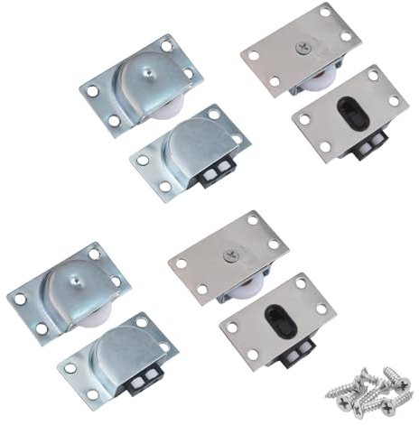 INCREWAY Lot de 4 roulettes coulissantes pour armoire, placard, fenêtre, porte coulissante, accessoires de quincaillerie (roue unique en nylon)