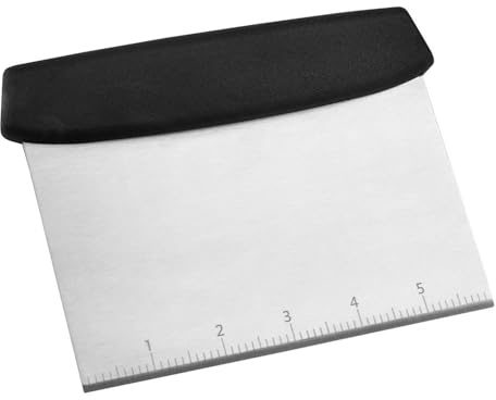 Dough Cutter, 6.6 Inch Stainless Steel Dough Scraper with Scale for Cutting of Pizza, Cake and Dough (1)
