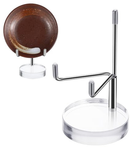 YUXIANLB Table Top Easels For Display Plaque Holder Art Display Stand Adjustable Metal Arm Display Stand Small Plate Stand Easel With Acrylic Base For Fossil Rock Mineral Agate Crystals Collectibles