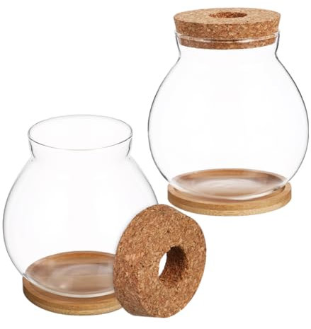 HANABASS 2 Set Vaso Di Idroponico Fioriera in Terrario Per Piante Aeree Da Tavolo Contenitore Per Fiori in Vaso Di Per Piantare Acqua Transparent Bambù