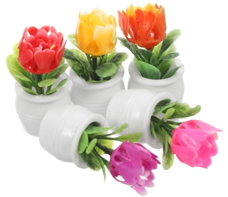 VILLFUL Lot De 5 Mini Plantes Artificielles en Pot, Mini Plantes De Jardin Féérique, Miniatures, pour Paysage