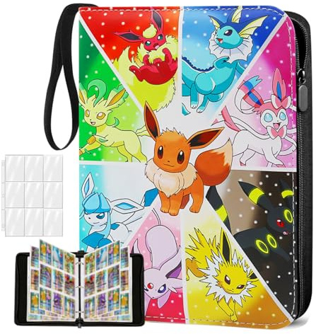 ZHYUGOYA 9 Pocket Trading Card Binder, Holds 900 Cards, PU Leather Zip Binder with 50 Double Sided Sleeves, 3 Ring Card Album for Collectors