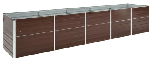 ChicAbode Garten-Hochbeet Verzinkter Stahl 400×80×77 cm Braun