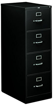 HON 4-Drawer Legal File - Full-Suspension Filing Cabinet, 26-1/2-Inch Black (310 Series - Model 314CPP)