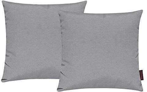 Fino Kissenbezug ca. 40x40 cm hochwertig & knitterarm in 30 leuchtenden Farben (Twin Set) Baumwollmischung 03 grau 40x40 cm