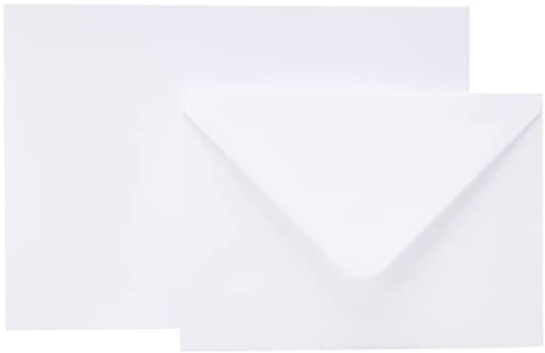 Craft UK 50 Cards and Envelopes, White, 5 x 7-Inch