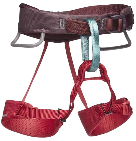 BLACK DIAMOND Kids’ Momentum Rock Climbing Harness | Adjustable Waist & Leg Loops | Lightweight, Comfortable Support for Indoor & Outdoor Climbing | Wild Rose