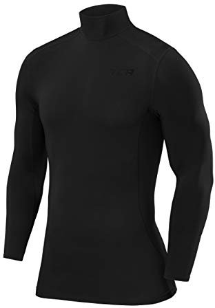 TCA Herren Pro Performance Kompression Langarm Thermo Oberteil mit Stehkragen - Schwarz, XL