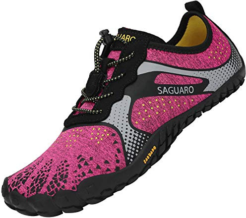 SAGUARO Unisex barfotaskor, snabbtorkande barfotaskor, badskor, löparskor, för utomhus, sport, minimalistiska, - ROSA - 37 EU