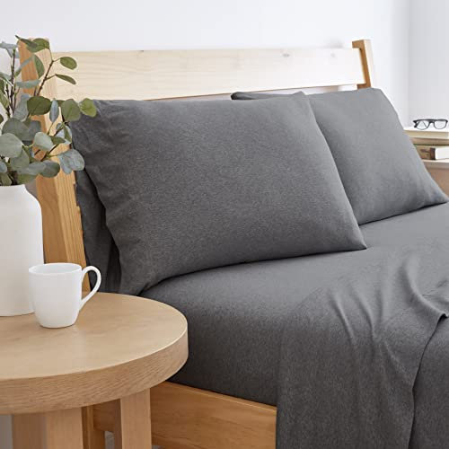 Road Trip America Juego de sábanas de punto jersey, juego de sábanas de algodón de 4 piezas, ropa de cama de punto elástico suave y acogedora (gris oscuro, King)
