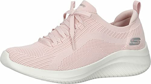 Skechers Women's Ultra Flex 3.0 Big Plan Sneaker,Rose Knit Trim, 3 UK