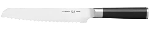 Fiskars Brödkniv med Vågslipning, Sensei, Total längd: 33 cm | Rostfritt Stål med hög Kolhalt/Plast, 1024270
